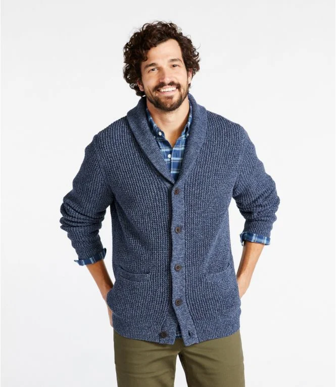 Men''s Organic Cotton Waffle Sweater, Cardigan - Image 3