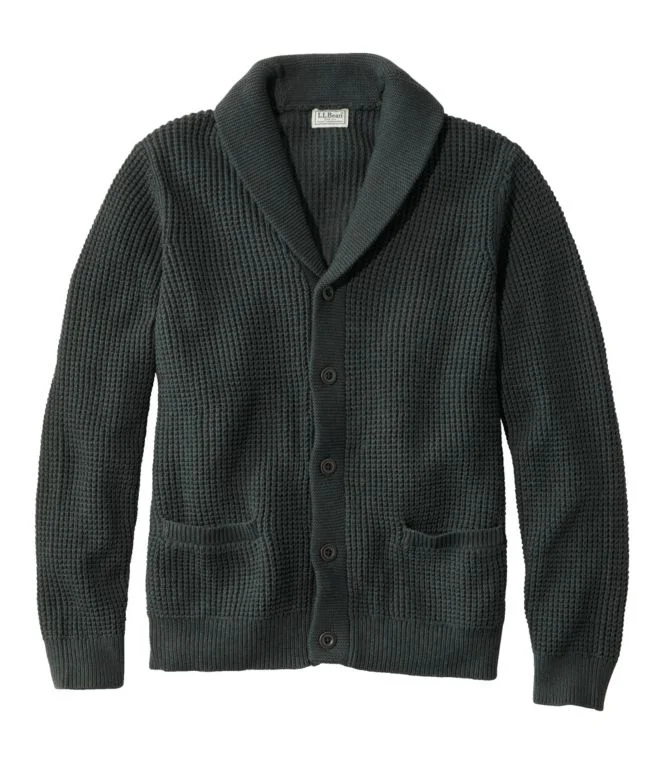 Men''s Organic Cotton Waffle Sweater, Cardigan - Image 9