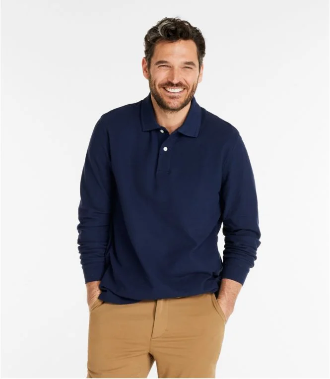 Men''s Premium Double L® Polo, Long-Sleeve Without Pocket