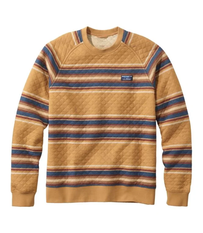 Men''s Quilted Sweatshirt, Crewneck, Stripe