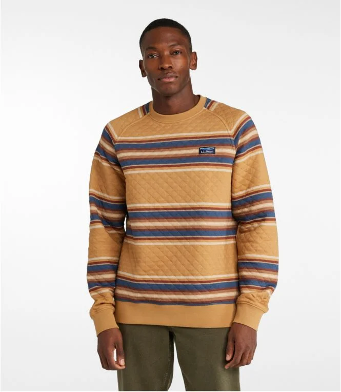 Men''s Quilted Sweatshirt, Crewneck, Stripe - Image 3