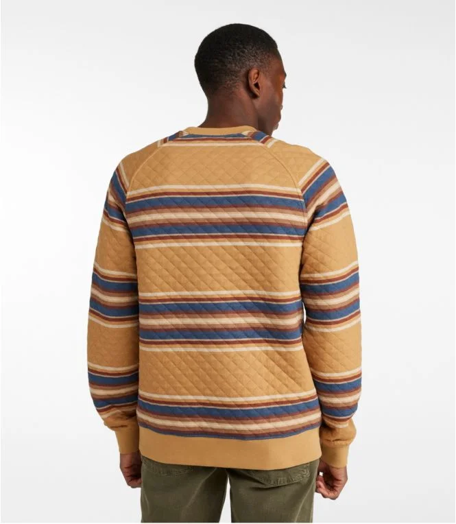 Men''s Quilted Sweatshirt, Crewneck, Stripe - Image 4