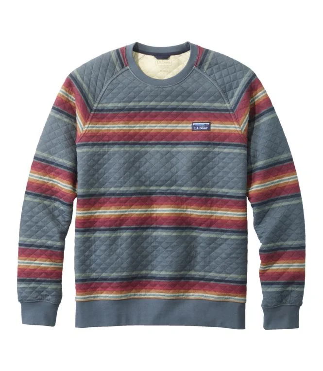 Men''s Quilted Sweatshirt, Crewneck, Stripe - Image 6