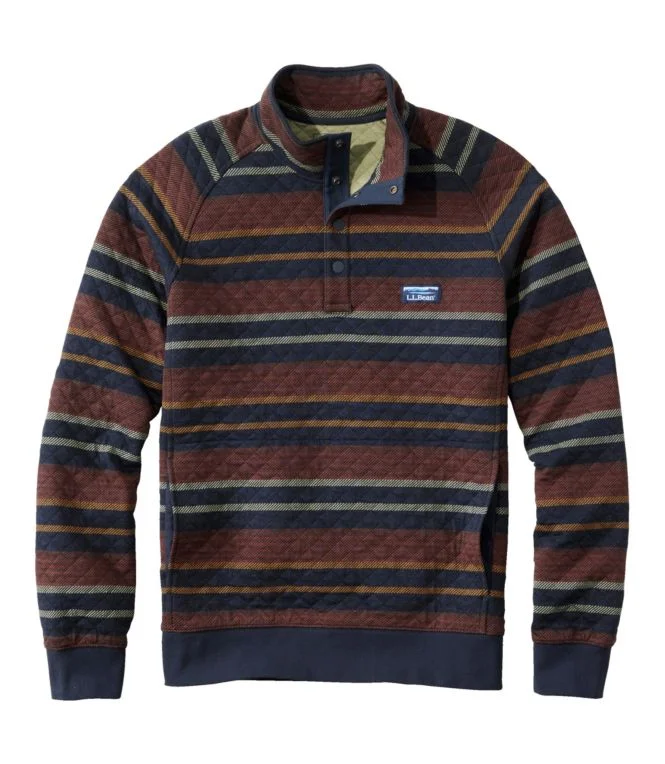 Alternative view of Men''s Quilted Sweatshirt, Mockneck, Stripe