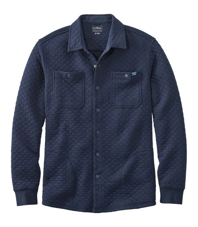 Alternative view of Men''s Quilted Sweatshirts, Snap Overshirt