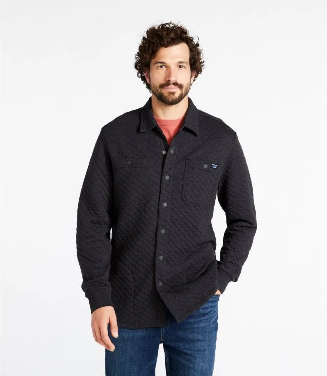 Men''s Quilted Sweatshirts, Snap Overshirt - Image 3