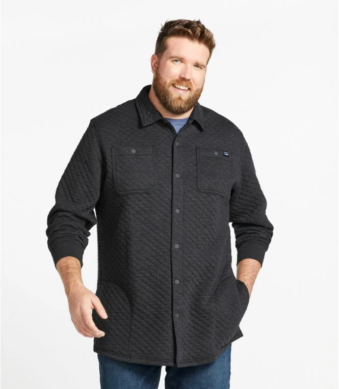 Men''s Quilted Sweatshirts, Snap Overshirt - Image 5