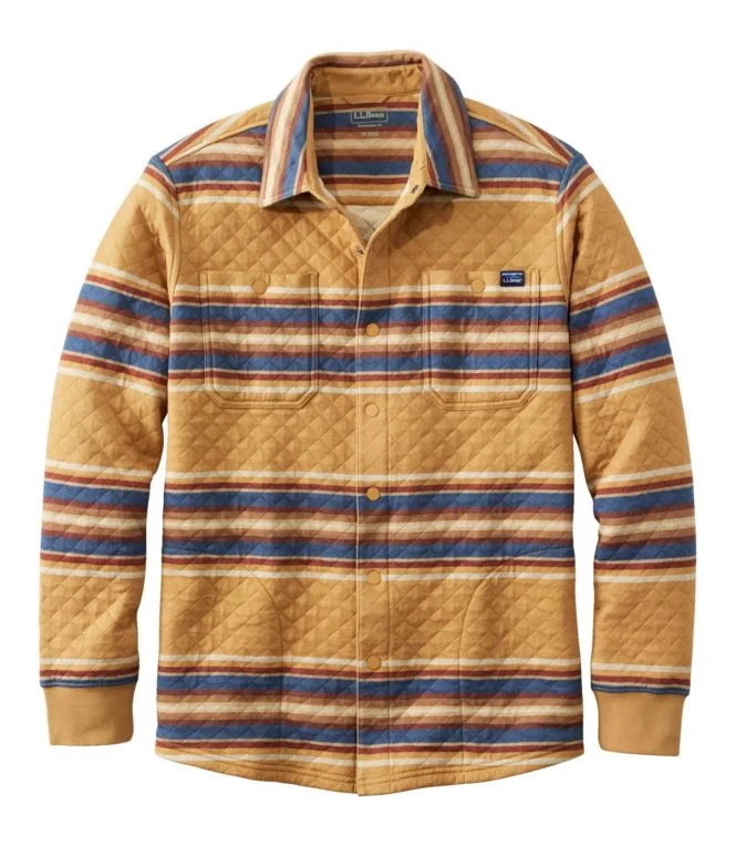 Men''s Quilted Sweatshirts, Snap Overshirt, Stripe