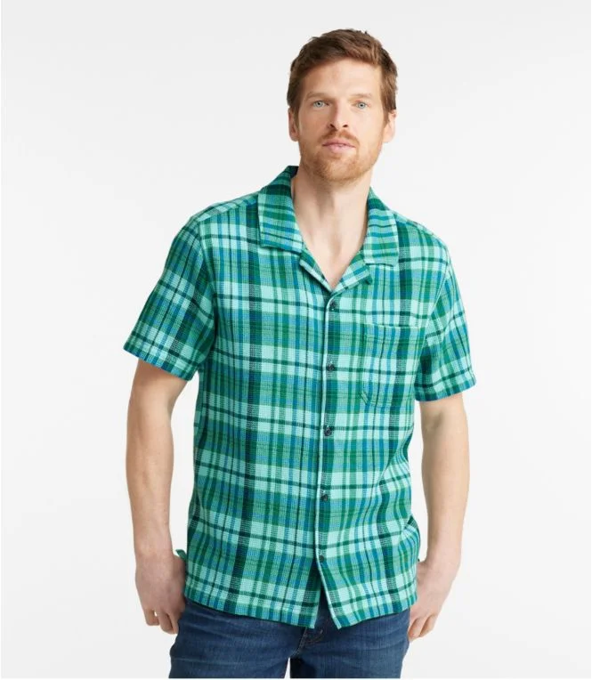 Men''s Rugged Waffle Shirt, Plaid, Traditional Untucked Fit, Short-Sleeve - Image 3
