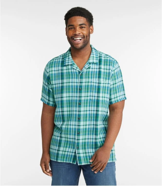 Men''s Rugged Waffle Shirt, Plaid, Traditional Untucked Fit, Short-Sleeve - Image 5