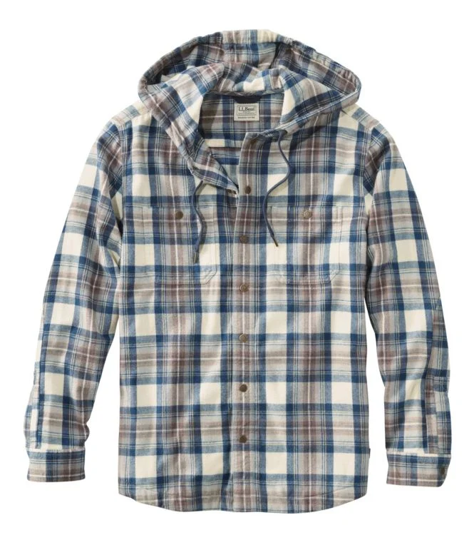 Men''s Scotch Plaid Flannel Hooded Shirt, Slightly Fitted - Image 10