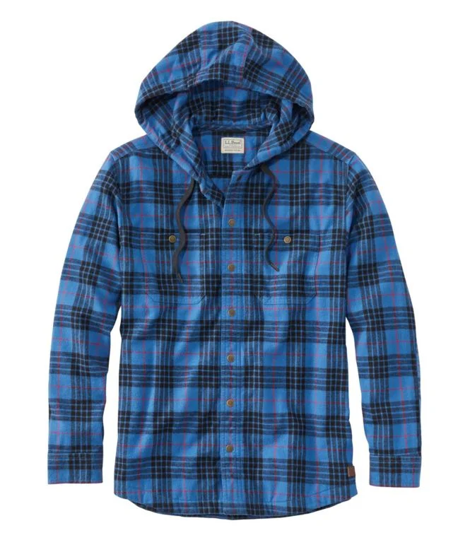 Men''s Scotch Plaid Flannel Hooded Shirt, Slightly Fitted - Image 11