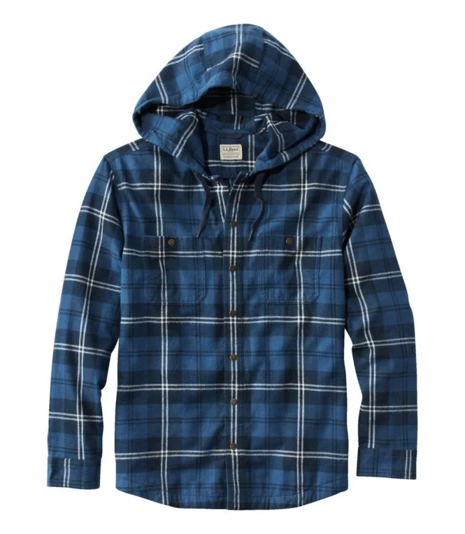 Men''s Scotch Plaid Flannel Hooded Shirt, Slightly Fitted - Image 13