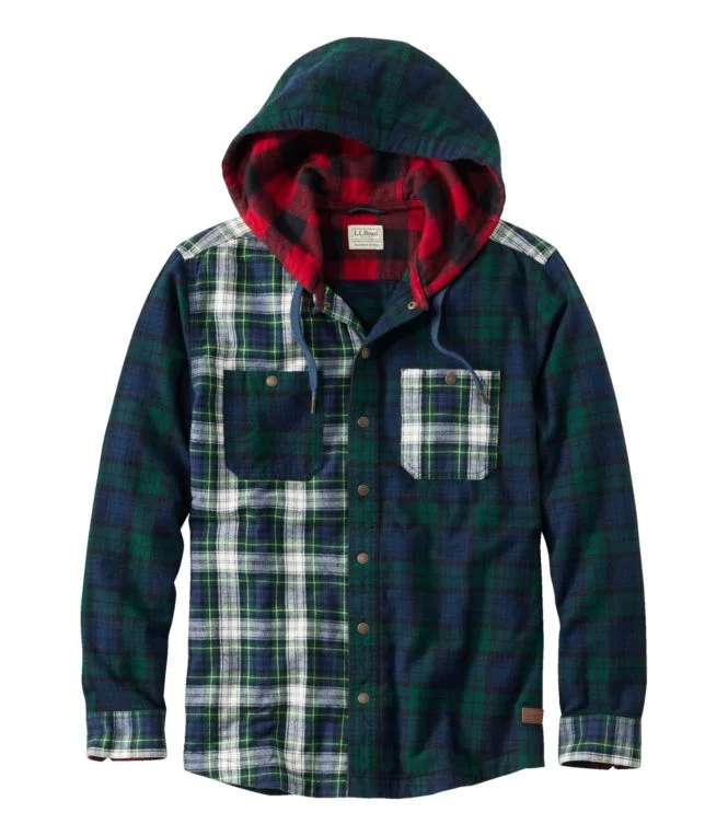 Men''s Scotch Plaid Flannel Hooded Shirt, Slightly Fitted - Image 15