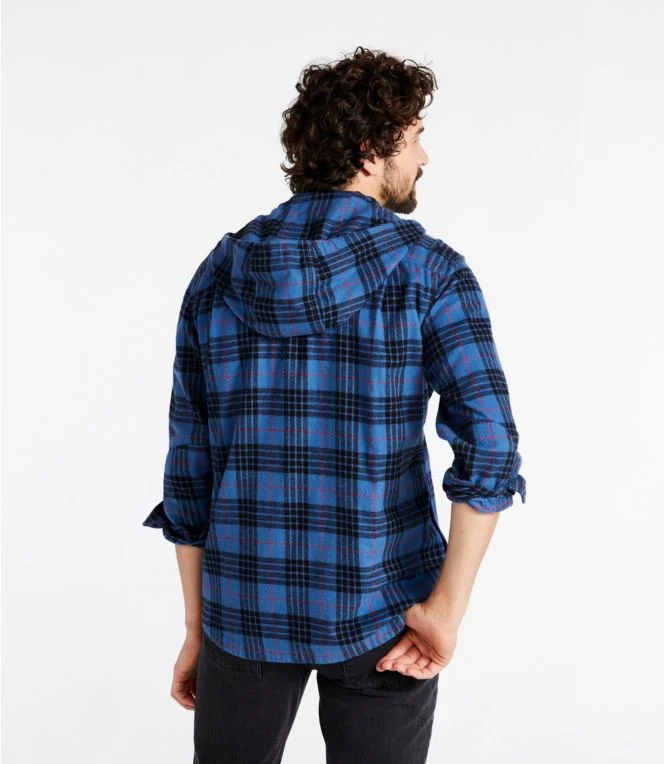 Men''s Scotch Plaid Flannel Hooded Shirt, Slightly Fitted - Image 4