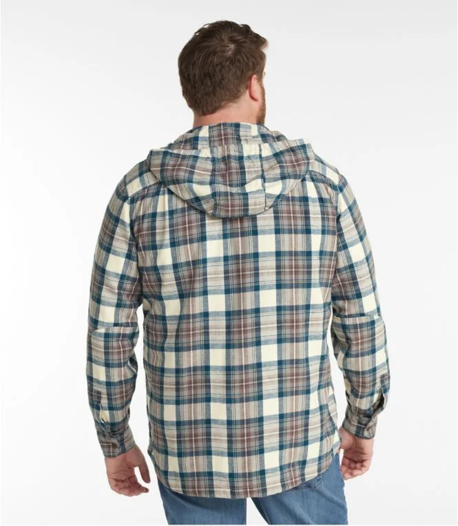 Men''s Scotch Plaid Flannel Hooded Shirt, Slightly Fitted - Image 6