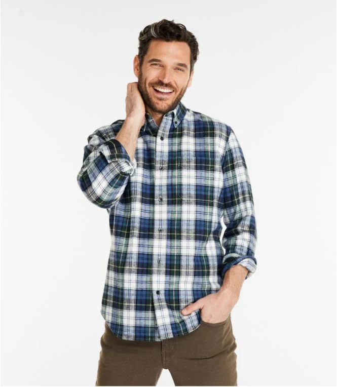 Men''s Scotch Plaid Flannel Shirt, Slightly Fitted