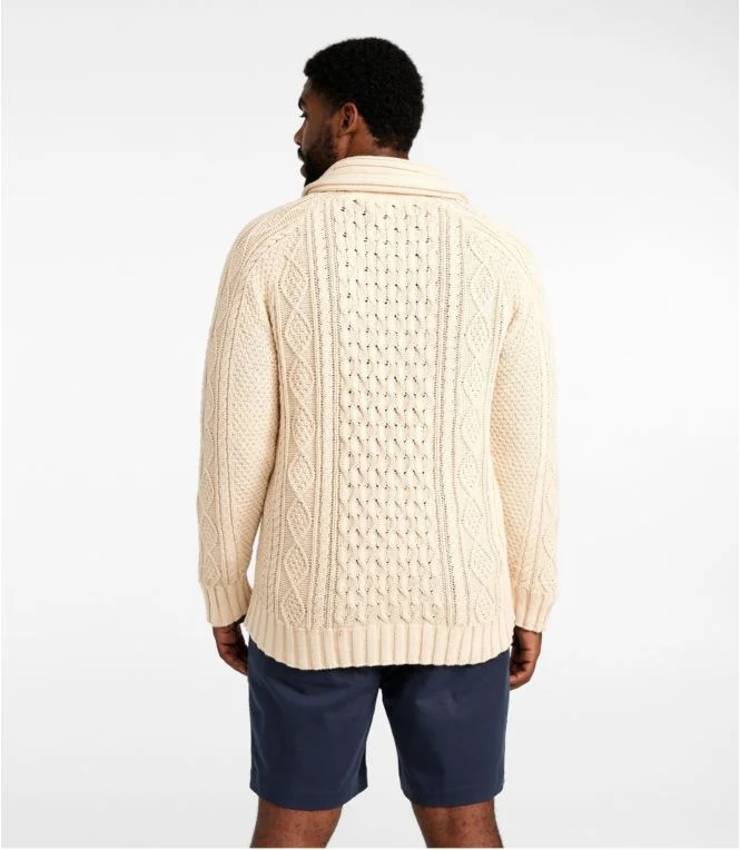 Men''s Signature Cotton Fisherman Sweater, Shawl-Collar Cardigan - Image 6