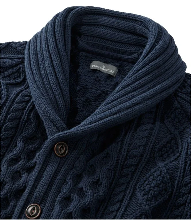 Men''s Signature Cotton Fisherman Sweater, Shawl-Collar Cardigan - Image 7