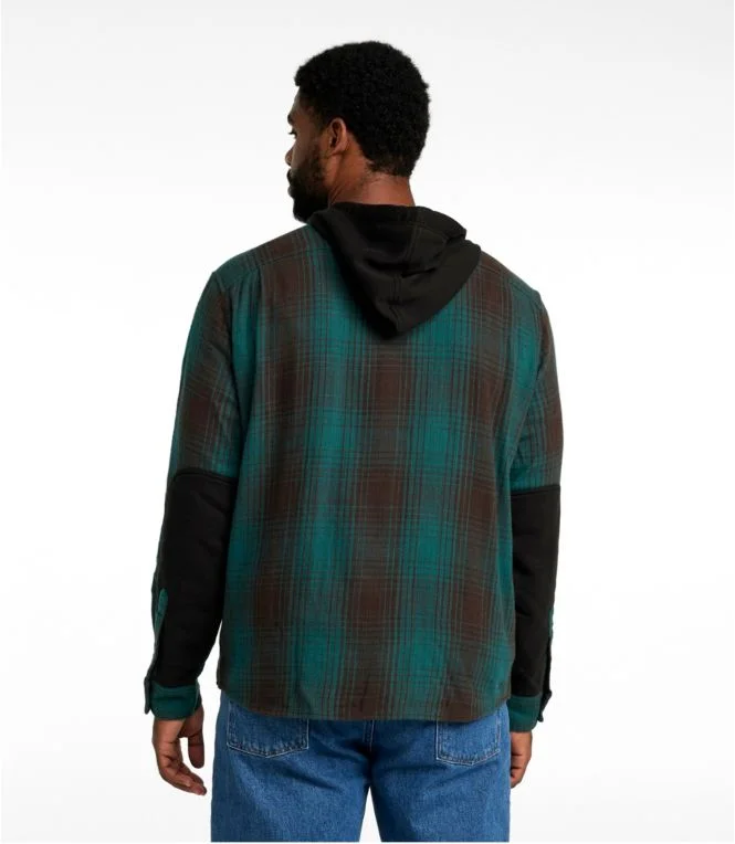 Men''s Signature Heritage Textured Flannel, Hooded Shirt Jac, Plaid - Image 4