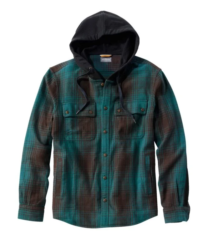 Men''s Signature Heritage Textured Flannel, Hooded Shirt Jac, Plaid - Image 6