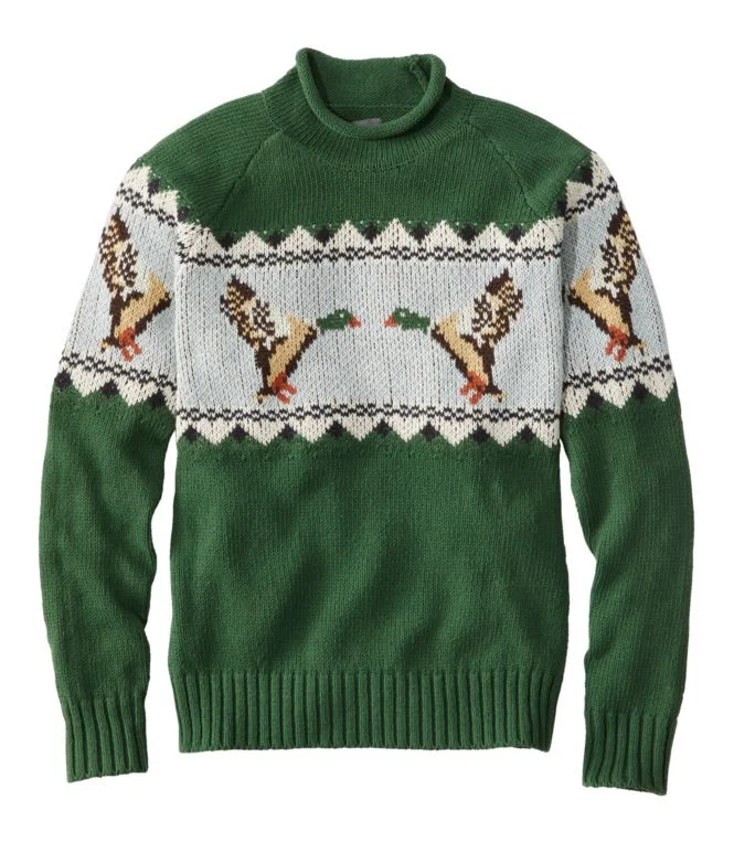 Men''s Signature Organic Cotton Rollneck Sweater, Fair Isle - Image 9