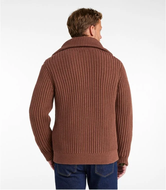 Men''s Signature Organic Cotton Sweater, Funnel Neck, Full Zip
