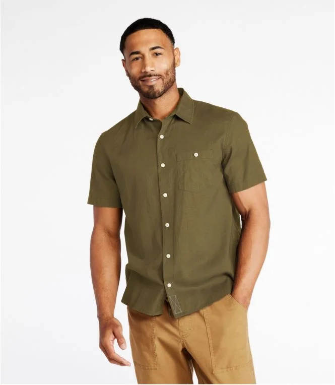 Men''s Signature Summer Cotton Blend Shirt, Short-Sleeve, Slim Fit