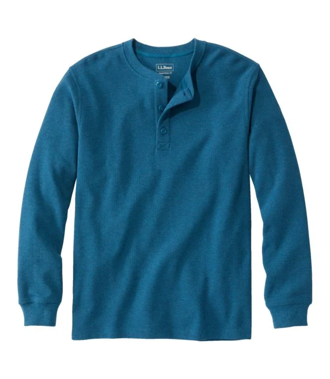 Men''s Unshrinkable Mini-Waffle Henley, Long-Sleeve Traditional Fit - Image 10