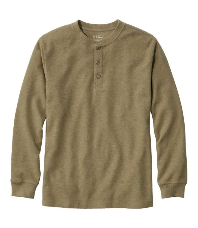 Alternative view of Men''s Unshrinkable Mini-Waffle Henley, Long-Sleeve Traditional Fit