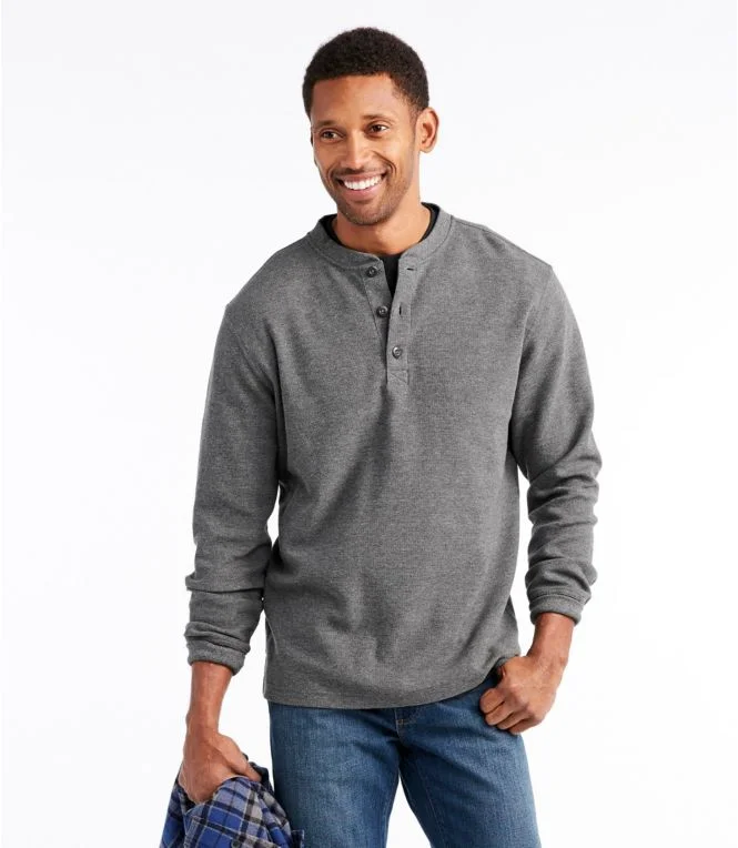 Men''s Unshrinkable Mini-Waffle Henley, Long-Sleeve Traditional Fit - Image 3