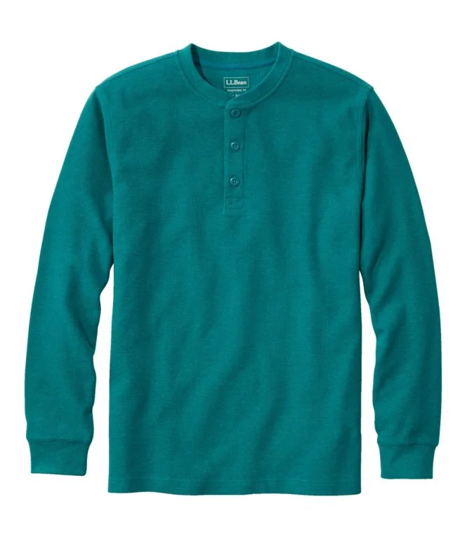 Men''s Unshrinkable Mini-Waffle Henley, Long-Sleeve Traditional Fit - Image 9