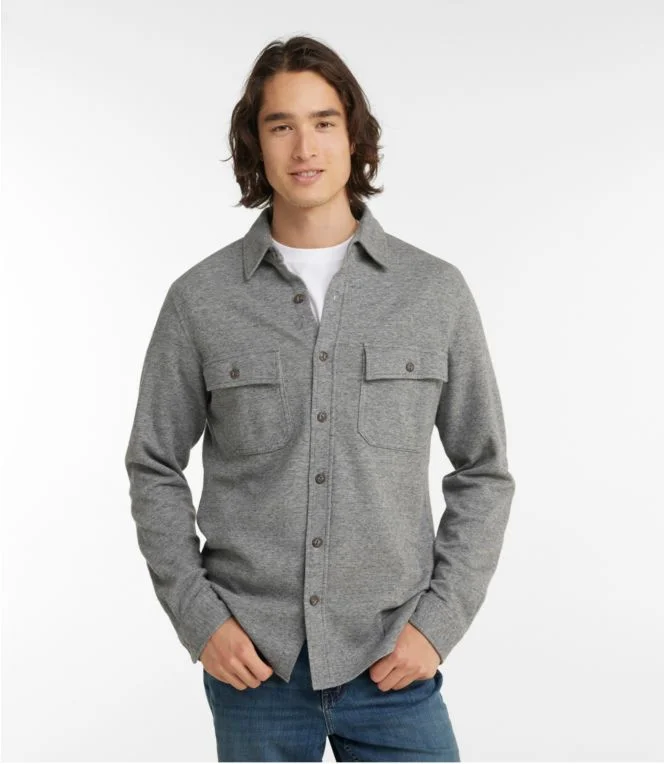 Men''s Washed Cotton Double-Knit Chamois Shirt, Long-Sleeve - Image 3