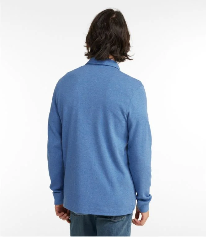 Men''s Washed Cotton Double-Knit Polo, Long-Sleeve - Image 4