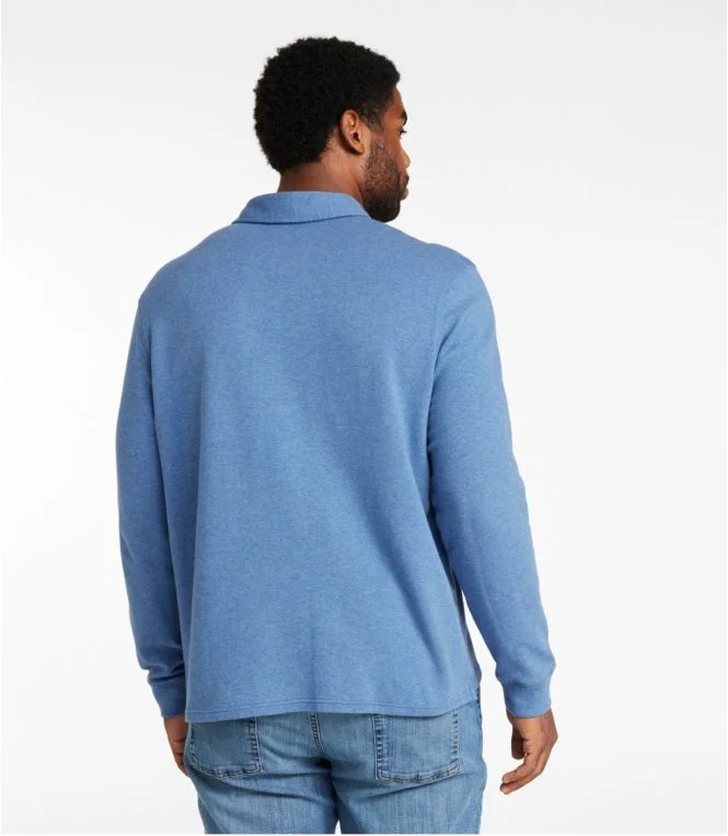 Men''s Washed Cotton Double-Knit Polo, Long-Sleeve - Image 6