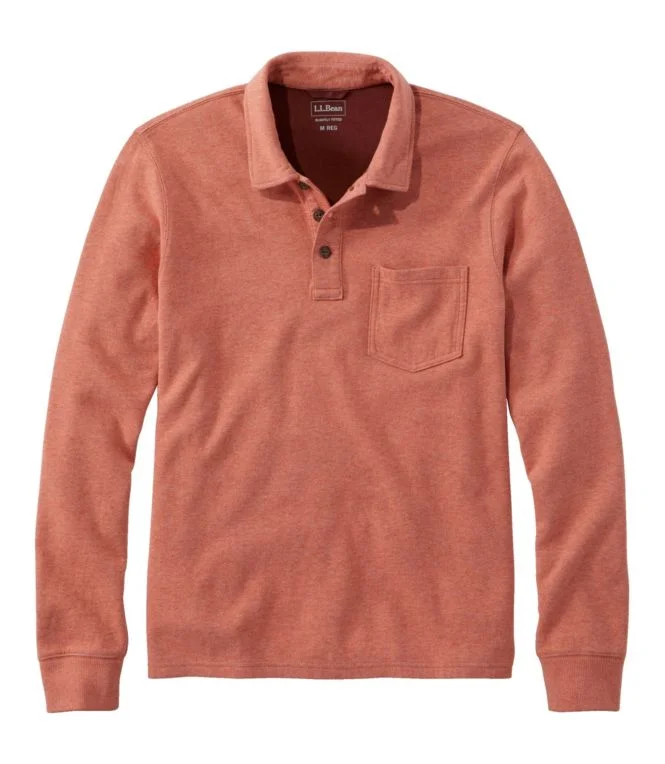 Men''s Washed Cotton Double-Knit Polo, Long-Sleeve - Image 8
