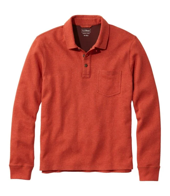 Men''s Washed Cotton Double-Knit Polo, Long-Sleeve - Image 9