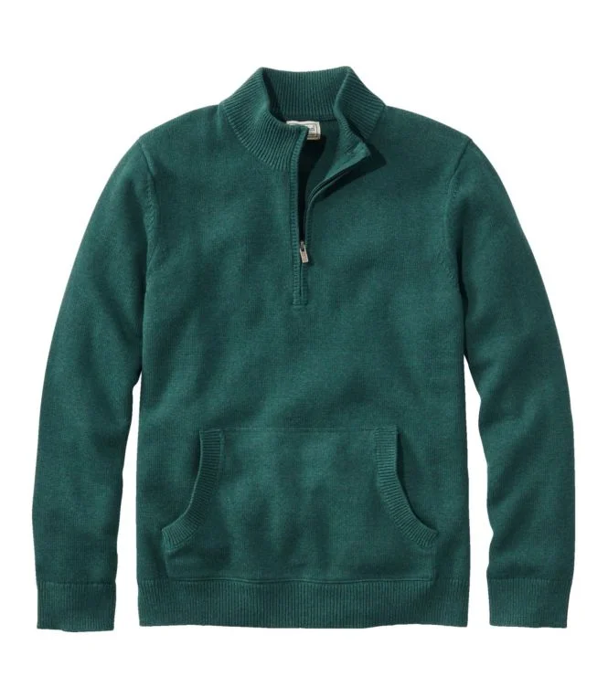 Men''s Wicked Soft Cotton/Cashmere Sweater, 1/4 Zip