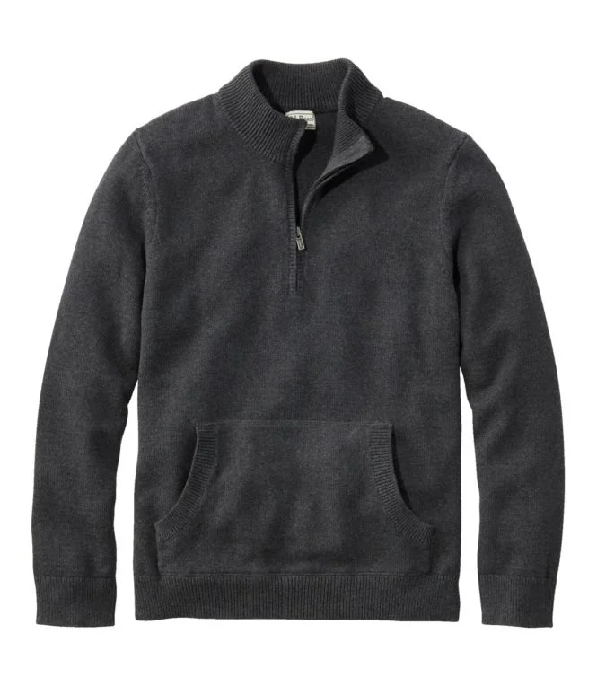 Men''s Wicked Soft Cotton/Cashmere Sweater, 1/4 Zip - Image 10