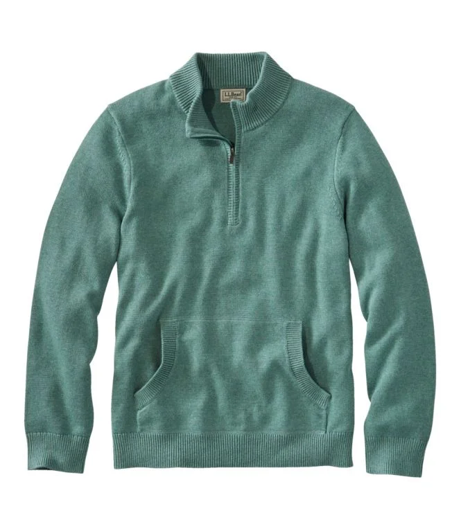 Men''s Wicked Soft Cotton/Cashmere Sweater, 1/4 Zip - Image 8