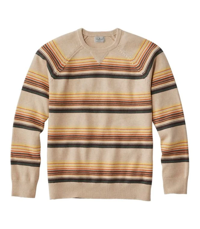 Men''s Wicked Soft Cotton/Cashmere Sweater, Crewneck, Stripe