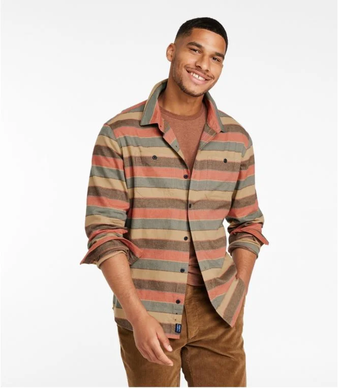 Men''s Wicked Soft Flannel Shirt, Stripe, Slightly Fitted Untucked Fit - Image 3