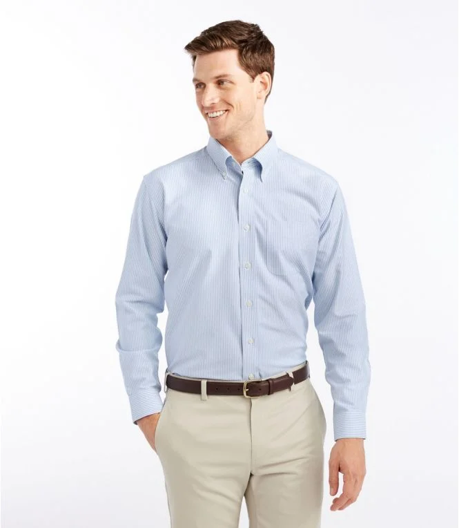 Men''s Wrinkle-Free Classic Oxford Cloth Shirt, Traditional Fit University Stripe