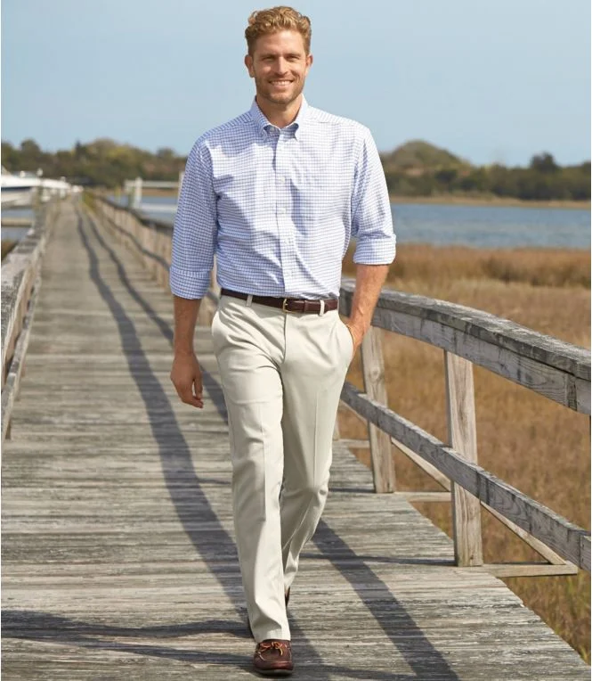 Men''s Wrinkle-Free Double L® Chinos, Standard Fit, Plain Front