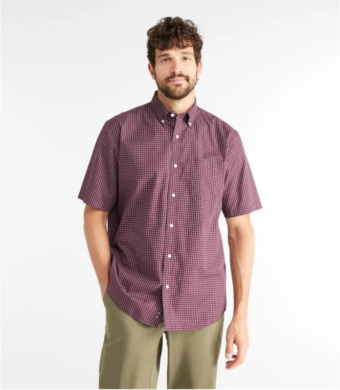 Men''s Wrinkle-Free Kennebunk Sport Shirt, Traditional Fit Short-Sleeve Check