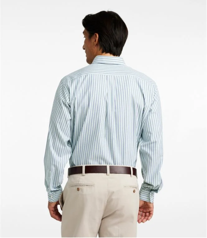 Men''s Wrinkle-Free Pinpoint Oxford Cloth Shirt, Traditional Fit Stripe