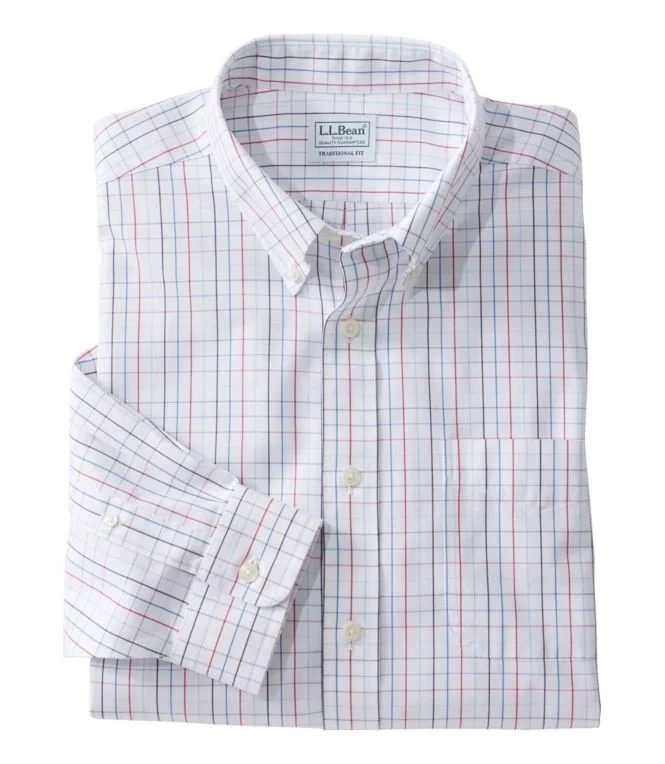 Men''s Wrinkle-Free Pinpoint Oxford Cloth Shirt, Traditional Fit Tattersall - Image 13
