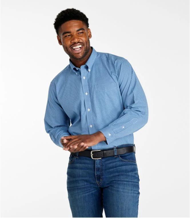 Men''s Wrinkle-Free Pinpoint Oxford Cloth Shirt, Traditional Fit Tattersall - Image 5