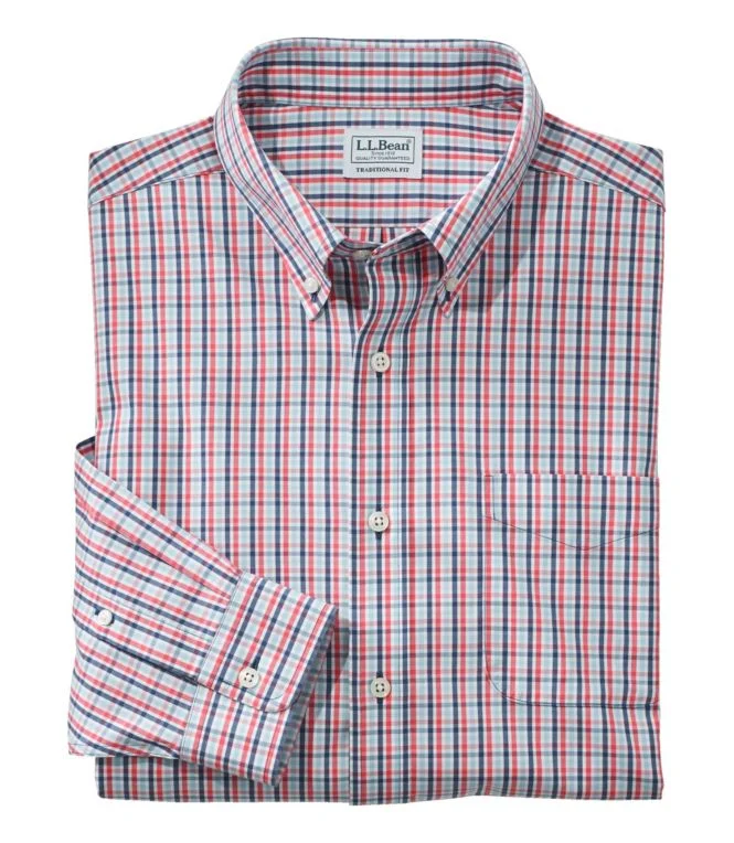 Men''s Wrinkle-Free Pinpoint Oxford Cloth Shirt, Traditional Fit Tattersall - Image 9