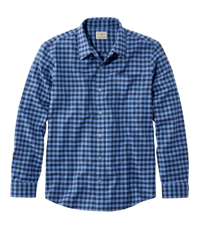 Men''s Wrinkle-Free Ultrasoft Brushed Cotton Shirt, Long-Sleeve, Slightly Fitted Untucked Fit